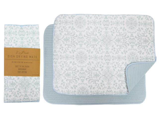 MICROFIBRE DRYING MAT SET OF 2  (BLUE)