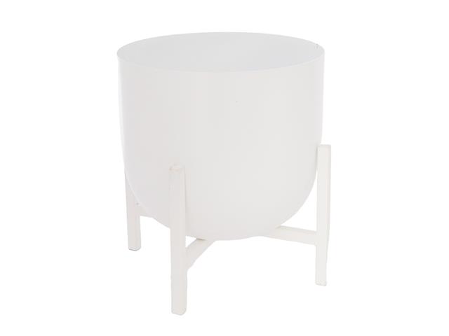 7.5" ROUND PLANTER WITH STAND (WHITE)