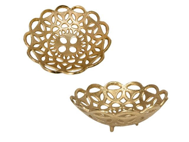 SCALLOP EDGE METAL CUTOUT BOWL (GOLD)