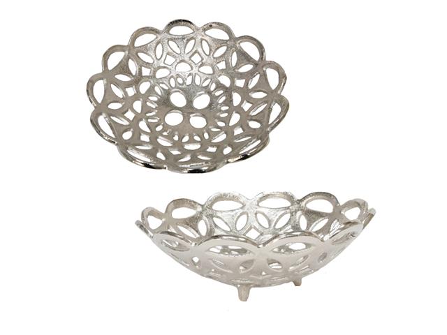 SCALLOP EDGE METAL CUTOUT BOWL (SILVER)