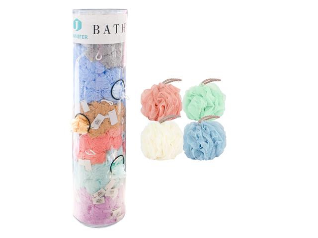 SHOWER MESH LOOFAH (ASSTD) (150PCS/TUBE)