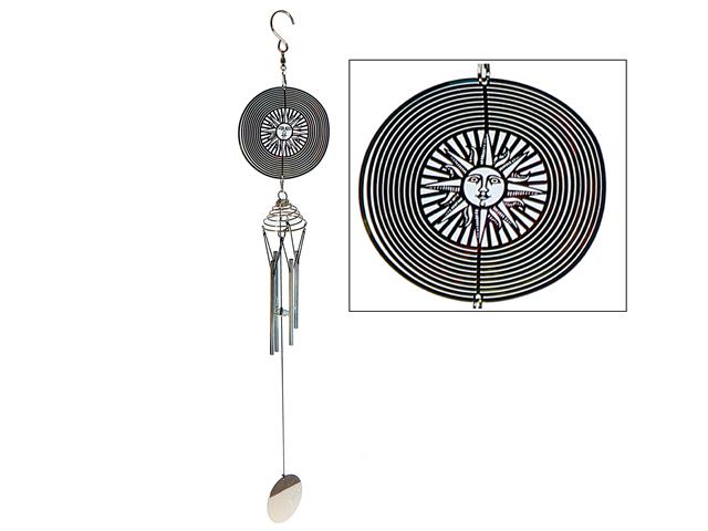 23" COLORFUL SUN SPINNER & WIND CHIME