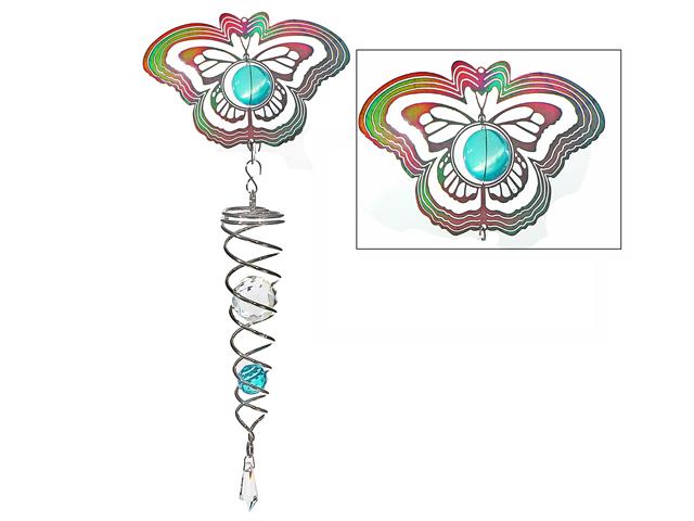 23" WIND SPINNER WITH TAIL (BUTTERFLY WITH JEWEL)