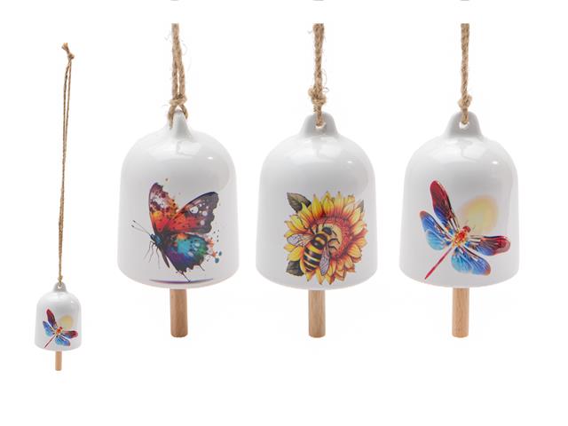 20.5" HANGING CERAMIC BELL (ASSTD)