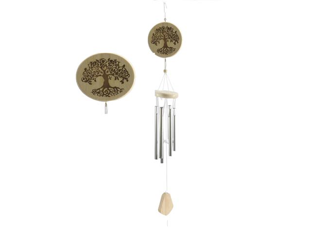 27" WINDCHIME WITH ENGRAVED WOOD TREE OF LIFE