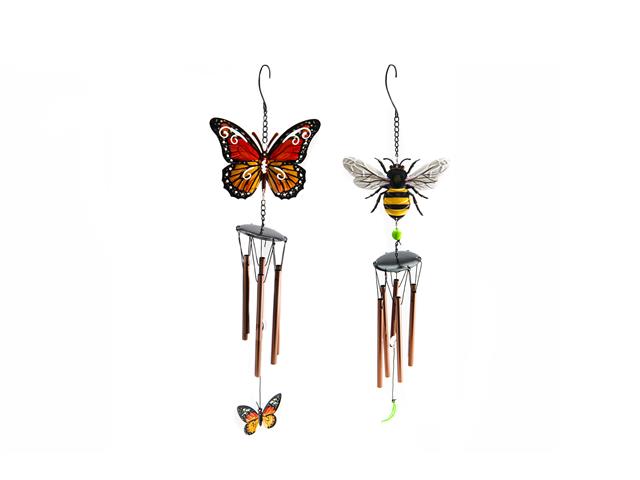 29.5"  METAL WINDCHIME WITH BEE/BUTTERFLY (ASSTD)