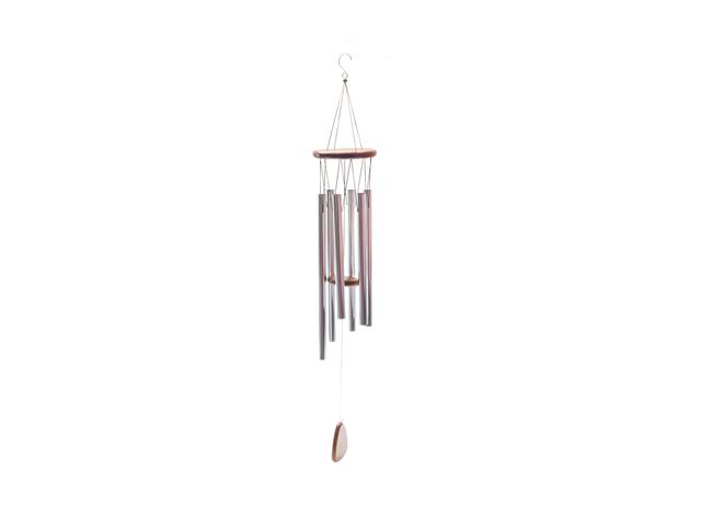 37.5" ROUND METAL WIND CHIME (SILVER)