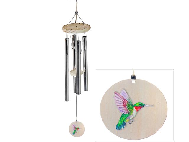 30" ROUND NATURAL WIND CHIME (HUMMINGBIRD)