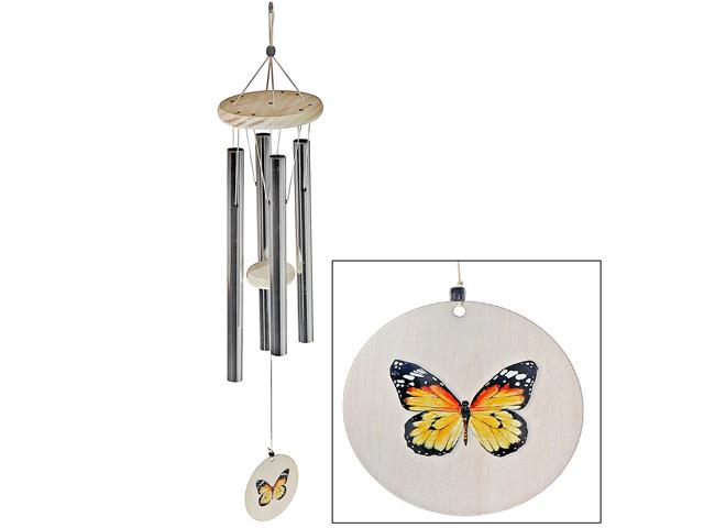 30" ROUND NATURAL WIND CHIME (BUTTERFLY)