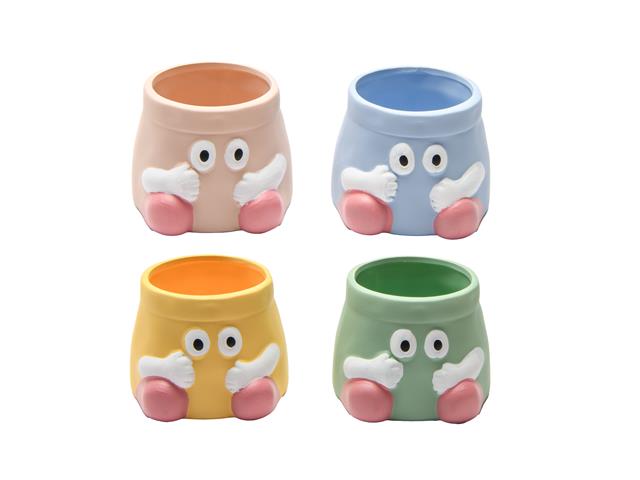 CERAMIC PLANTER (ASSTD) (MR. POTS)