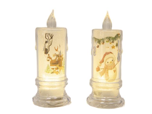 6.10" LED ACRYLIC PRINTED CANDLE (ASSTD)