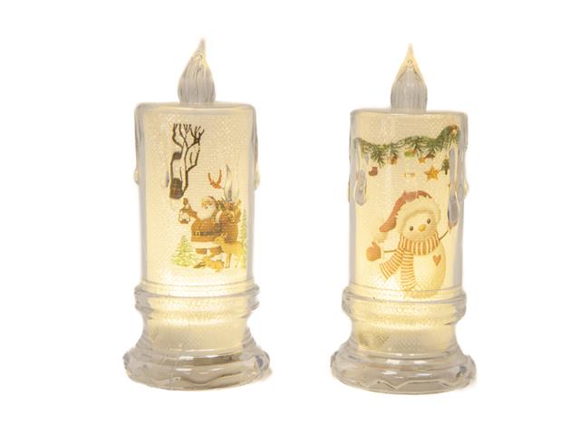 4.3" LED ACRYLIC PRINTED CANDLE (ASSTD)