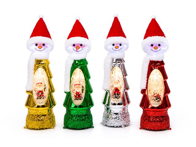 LED SNOWMAN HEAD ON TREE WITH SNOWING EFFECT (ASSTD)