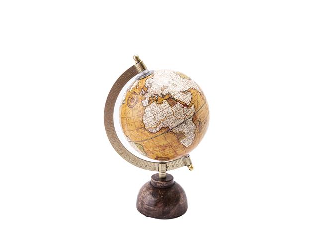5" DECORATIVE BROWN GLOBE WITH STAND (MEDIUM)