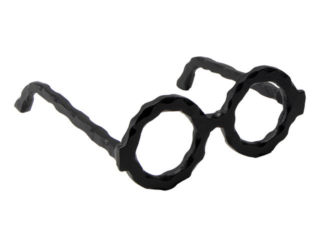 DECORATIVE BLACK METAL SPECTACLES (ROUND)