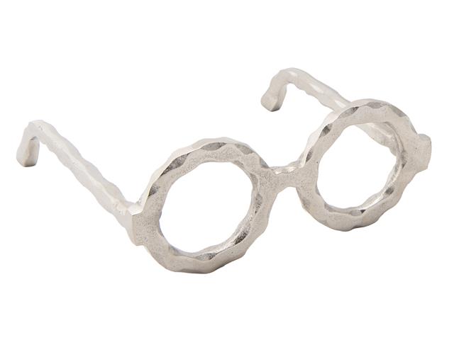 DECORATIVE SILVER METAL SPECTACLES (ROUND)