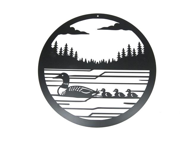 METAL BLACK WALL DECOR (LOON FAMILY SWIMMING)
