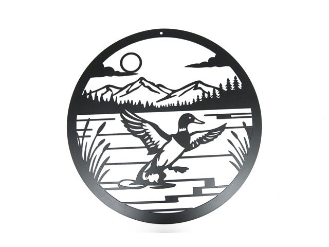 METAL BLACK WALL DECOR (LEAPING LOON)