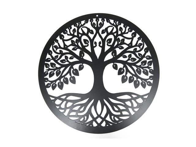 METAL BLACK WALL DECOR (TREE OF LIFE - DEEP ROOTS)