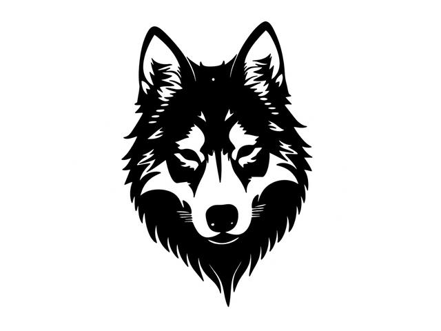 METAL BLACK WALL DECOR (WOLF HEAD)