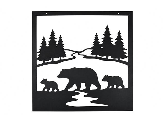 METAL BLACK WALL DECOR (BEAR FAMILY)