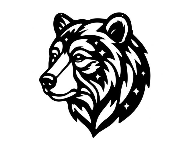 METAL BLACK WALL DECOR (BEAR HEAD)