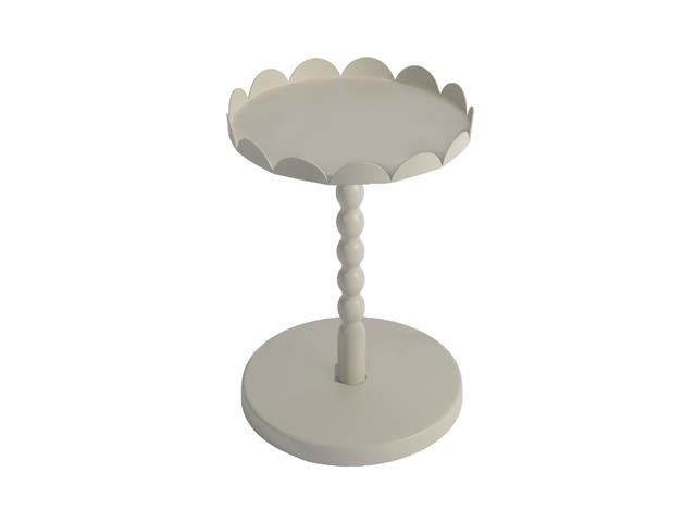 ROUND METAL W/ SCALLOP EDGE PLANT STAND (11.4" H) (KD)