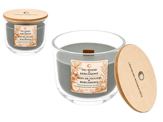13oz WOOD WICK SOY BLEND CANDLE (FIG WOOD & BERGAMOT)