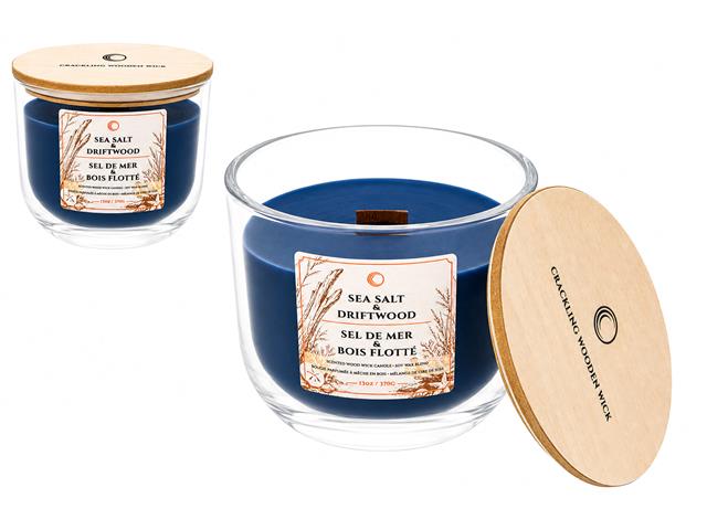 13oz WOOD WICK SOY BLEND CANDLE (SEA SALT & DRIFTWOOD)