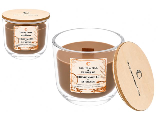 13oz WOOD WICK SOY BLEND CANDLE (VANILLA OAK & ESPRESSO)
