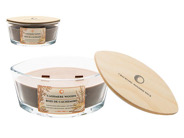 17oz 2 WOOD WICK SOY BLEND CANDLE (CASHMERE WOODS)