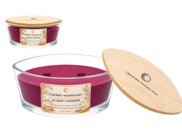 17oz 2 WOOD WICK SOY BLEND CANDLE (CHERRY MAHOGANY)