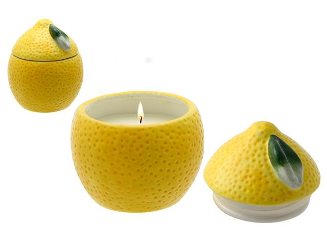 9.2oz SCENTED CANDLE WITH CERAMIC LEMON SHAPED JAR