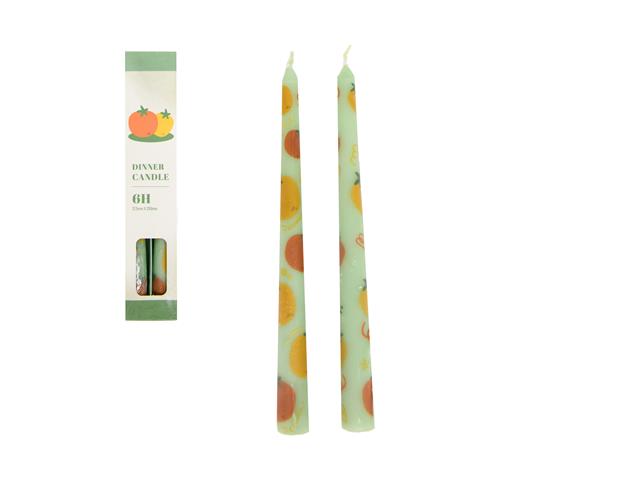 2 PC TOMATO SCENTED DINNER CANDLE (10")