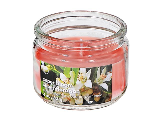 3 OZ SCENTED GLASS JAR WITH LID (SUPERBLOOM)