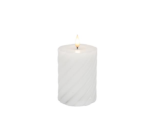 LED SPIRAL UNSCENTED CANDLE WITH TIMER (WHITE) (3" X 4")