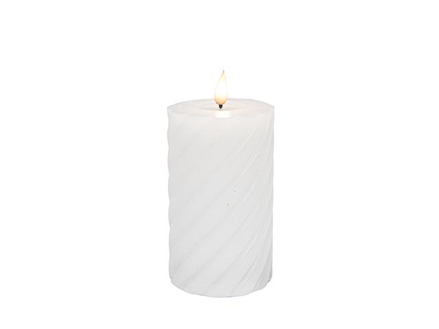 LED SPIRAL UNSCENTED CANDLE WITH TIMER (WHITE) (3" X 5")
