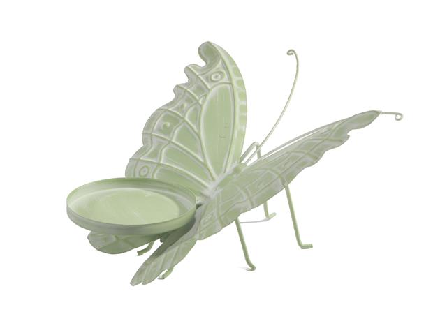 11.8" METAL BUTTERFLY CANDLE HOLDER (GREEN)
