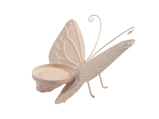 9" METAL BUTTERFLY CANDLE HOLDER (PEACHY ROSE)