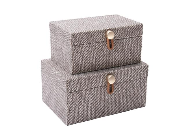 WOVEN STORAGE BOX (SET OF 2) (TAUPE)