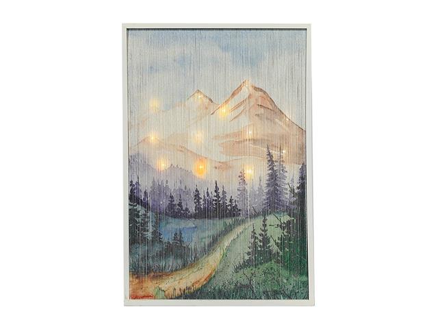 LED THREAD FRAMED WALL ART (MOUNTAIN LANDSCAPE)