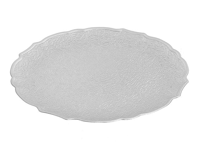 ROUND SERVING PLATE (TEXTURED) (SILVER) (13")