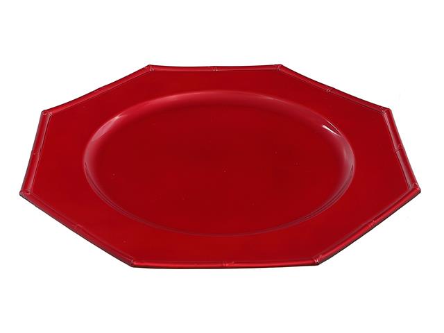 CHARGER PLATE (OCTAGON) (RED) (13")