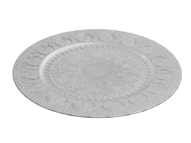 CHARGER PLATE (LILY BULB) (SILVER) (13")