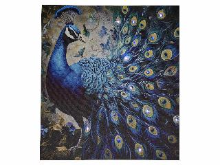 LED CANVAS WALL ART (PEACOCK - FLOWERS)