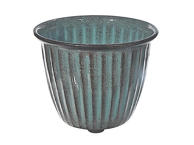 6" RUSTIC LEAF ROUND PLANTER