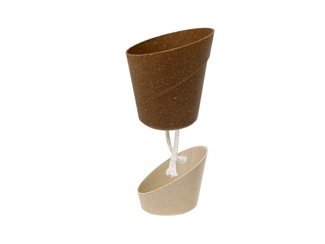 4" RAVELLO ASYMMETRICAL PLANTER (ECO-FRIENDLY) (BROWN)