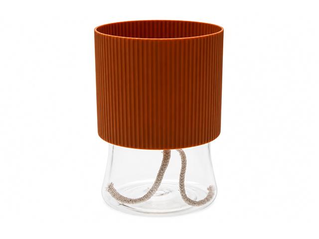 4" DELTA ROUND PLANTER (SELF-WATERING) (RUST)