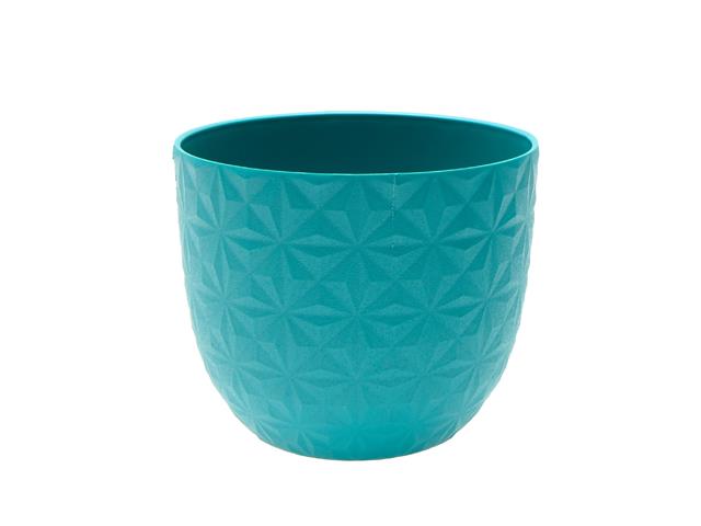 6" AMALFI ROUND PLANTER WITH DIAMOND PATTERN (BLUE)