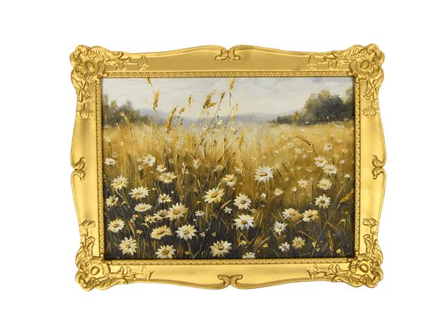 11" X 14" CANVAS WALL ART WITH GOLD FRAME (WILDFLOWERS)